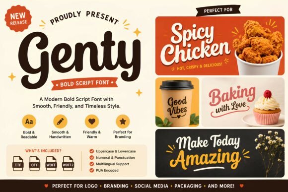 Genty: The Modern Script Font for Bold Branding