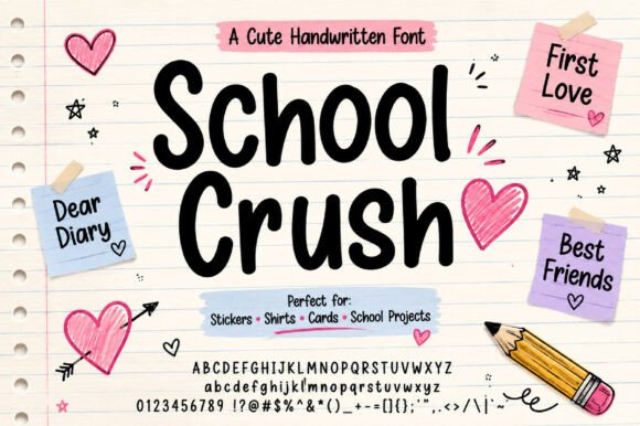 School Crush: A Spirited Handwritten Display Font for Branding