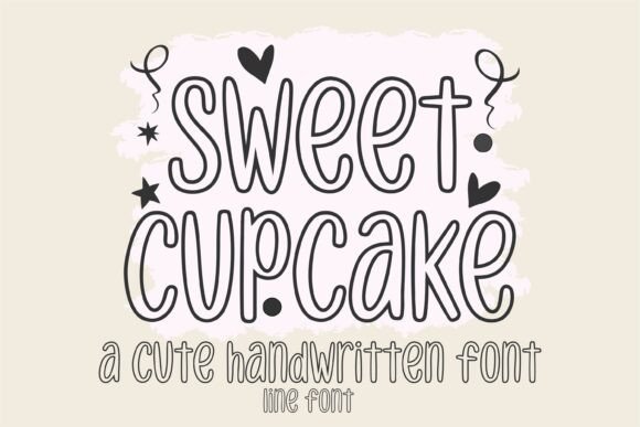 Sweet Cupcake Line Font for Web Design