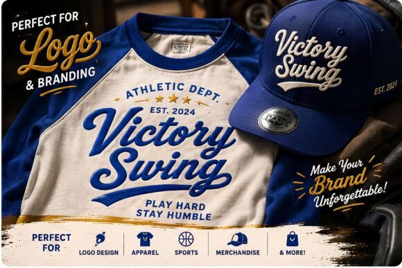 Victory Swing: A Bold Script Font for Editorial Design